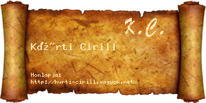 Kürti Cirill névjegykártya